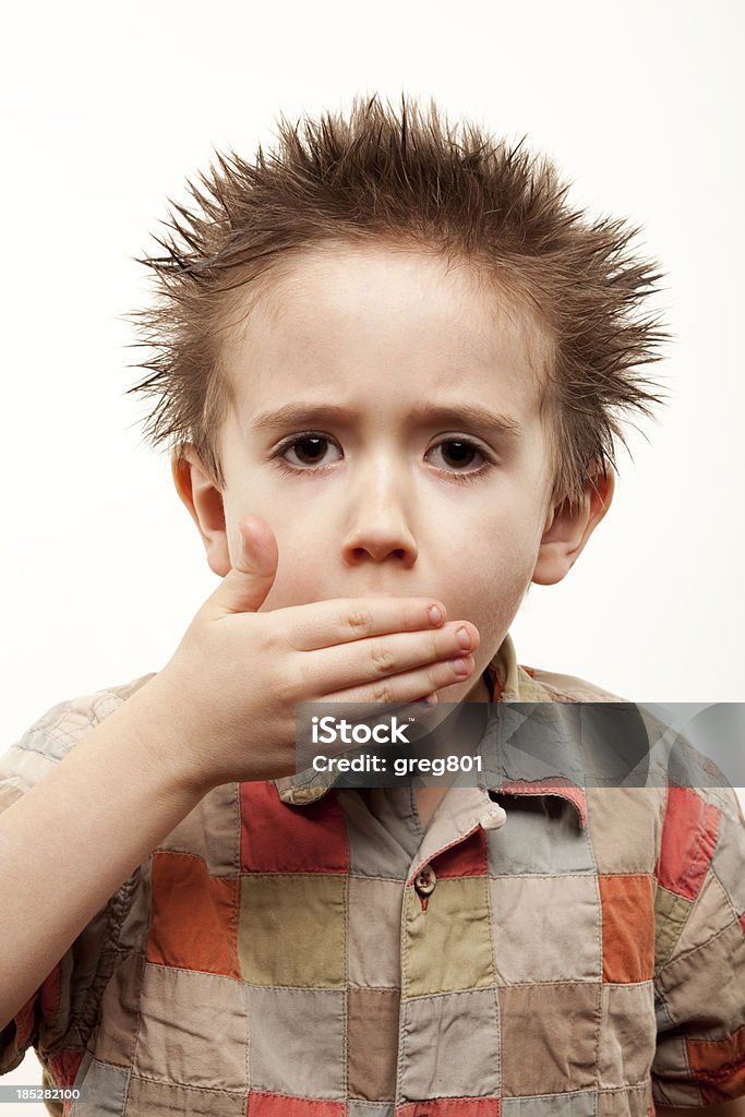 boy coughs XXXL boy coughs 4-5 Years Stock Photo