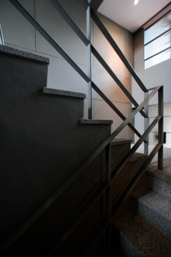 Open stairwell in a modern building  .