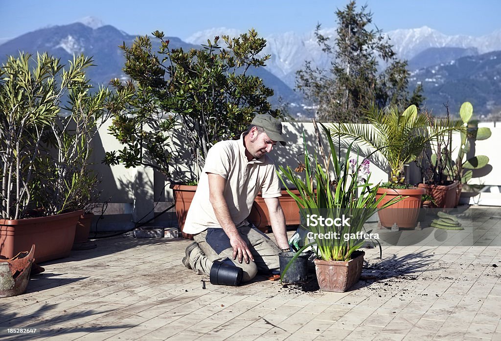 Молодой человек, Работать в саду - Стоковые фото 30-34 года роялти-фри