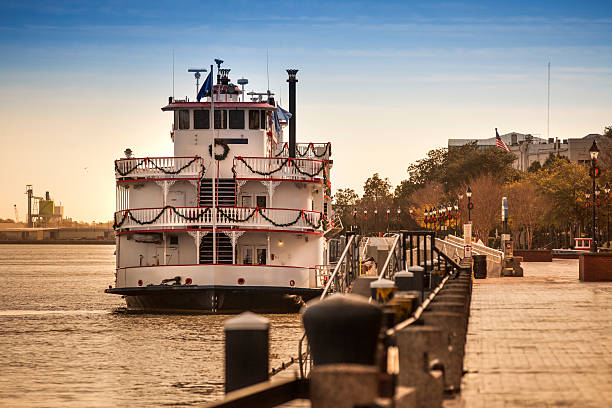 istock Riverboat floats on the Savannah River 185282908