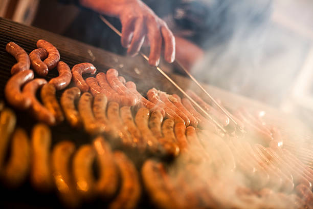 istock German sausages on the grill 185283442