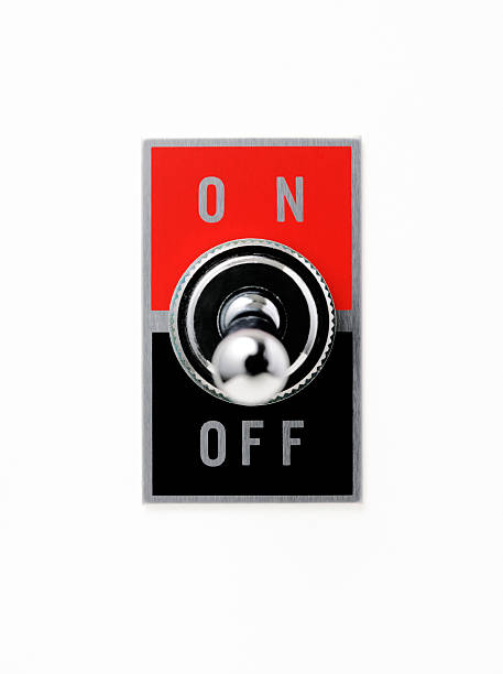 istock Isolated shot of ON OFF switch on white background 185283807