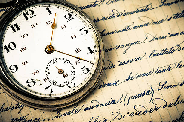 istock Pocket Watch on Ancient Handwritten Text 185283808