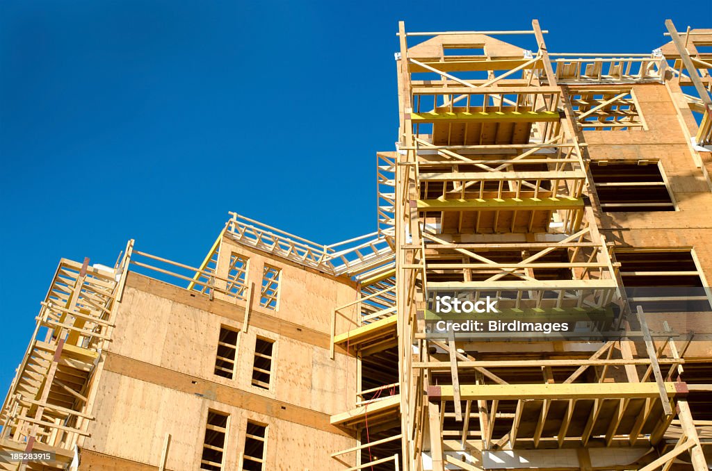 Wood Frame Construction Site Construction Industry Stock Photo