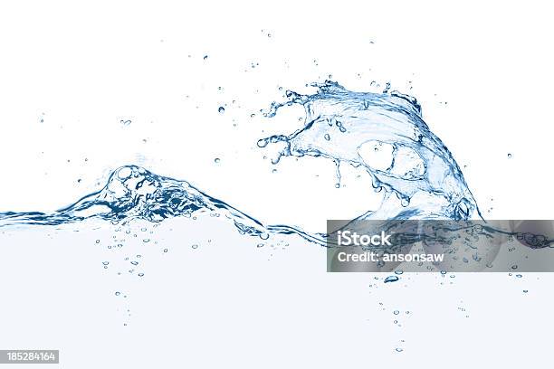Agua Splash Foto de stock y más banco de imágenes de Agua - Agua, Salpicar, Fondo blanco
