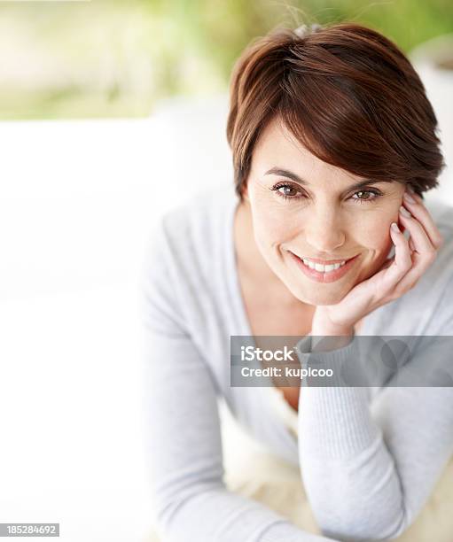 Positivity Is My Secret Weapon Stock Photo - Download Image Now - Chin, Women, One Woman Only