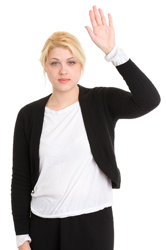 Portrait of a young woman on a white background. http://s3.amazonaws.com/drbimages/m/ss.jpg