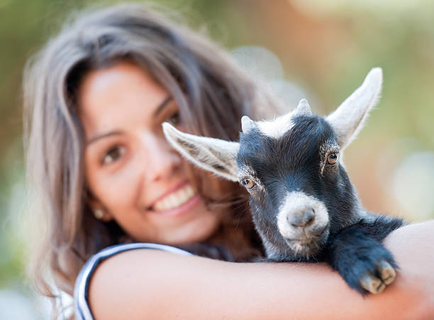 istock Girl holding a Baby Goat (XXXL) 185284855