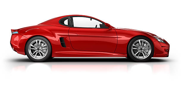istock Red sports car on white surface with clipping path 185285009