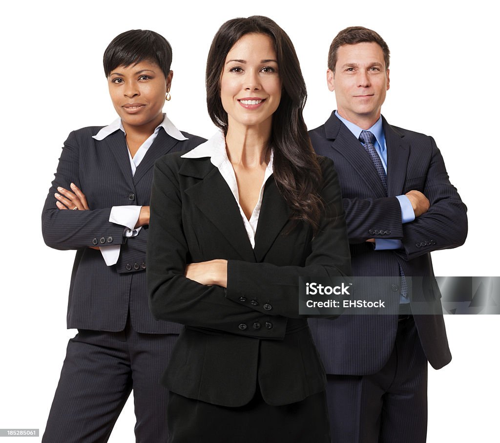 Businesswomen equipa e empresário isolado em fundo branco - Royalty-free Três Pessoas Foto de stock