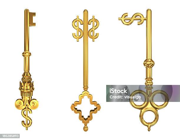 Gold Dollar Key Stock Photo - Download Image Now - Canadian Currency, Computer Key, Concepts