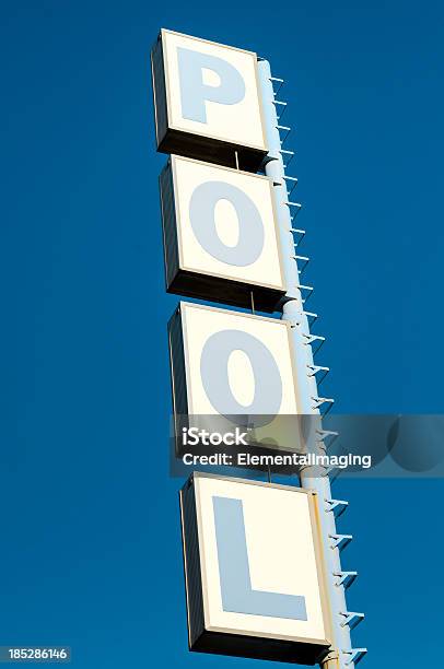 Route 66 Americana Classic Neon Motel Pool Sign Stock Photo - Download Image Now - Neon Lighting, Route 66, Advertisement