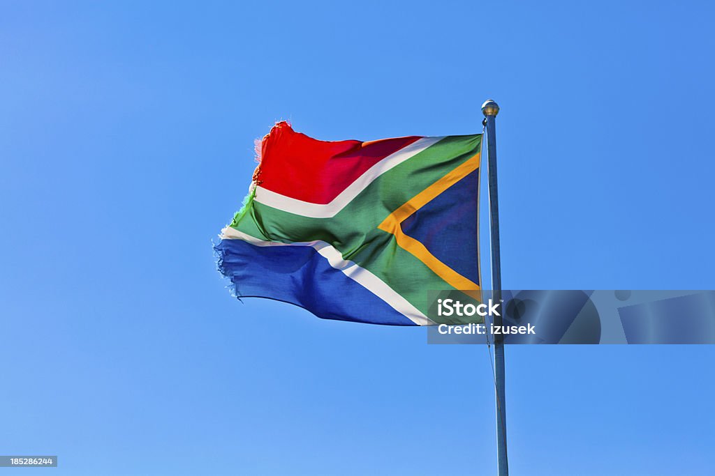 Flag of South Africa Flag of South Africa waving in the wind. South African Flag Stock Photo