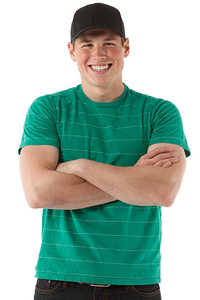 istock Happy man standing with his arms crossed 185286535