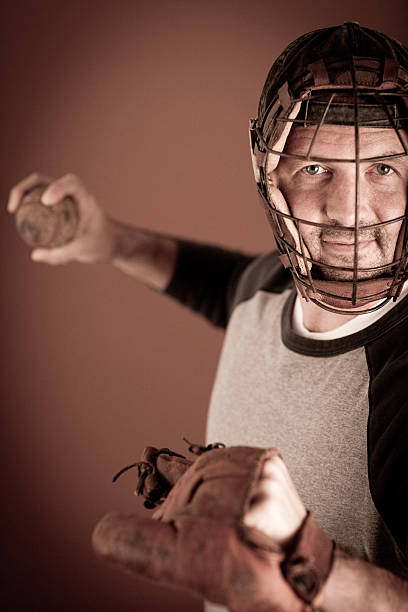 istock Vintage Baseball Player Preparing to Throw the Ball 185286584