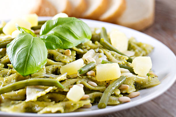 istock Pasta with pesto sauce 185286686