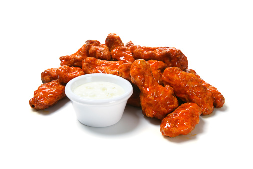 Spicy hot wings with bleu cheese dressing.More of your fried favorites: