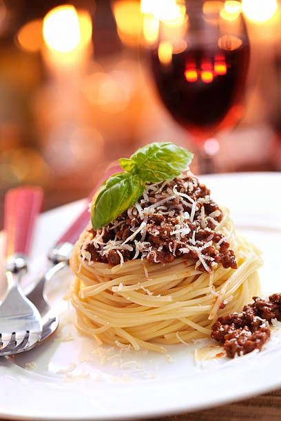 istock Spaghetti bolognese with parmesan cheese 185287217