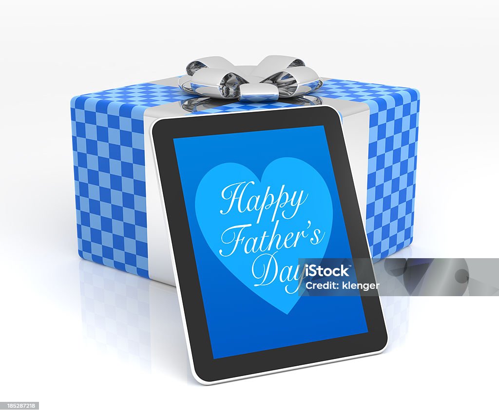 Father "s Day Gift avec une tablette PC - Photo de Fond blanc libre de droits