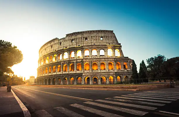 Photo of Colosseum in Rome, Italy at sunrise
