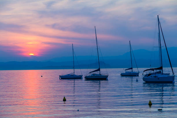 istock Sunset on Lake Garda, Italy 185287363
