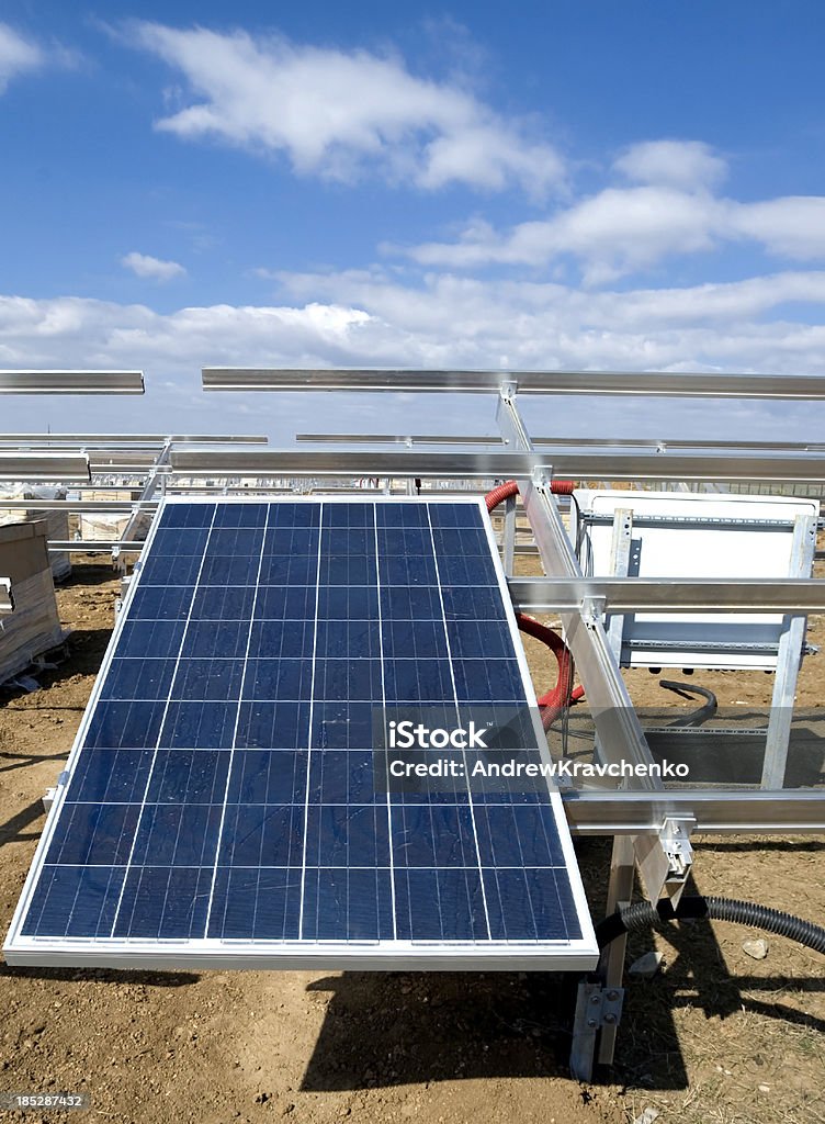 Сonstruction of solar panels aA!onstruction of solar panels Blue Stock Photo