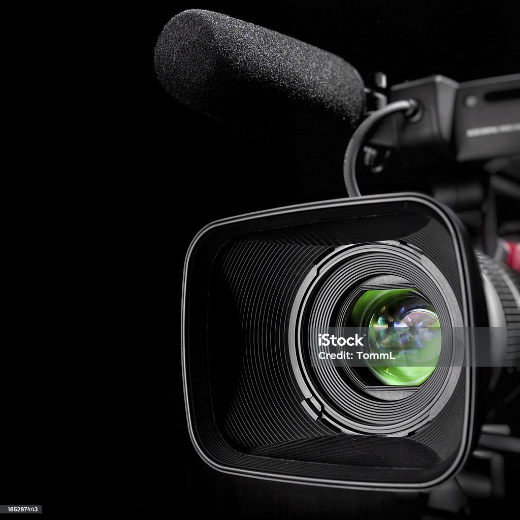 Digital Video Camera Modern Digital Video Camera on black background. Home Video Camera Stock Photo