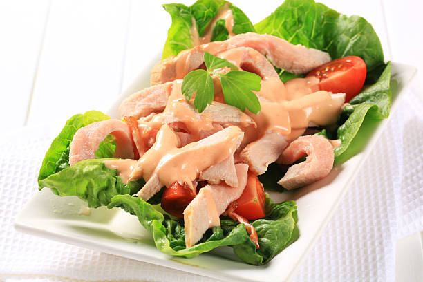 istock Meat stripes with vegetables and mayonnaise 185287572
