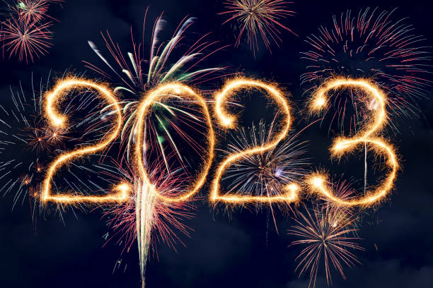 istock Sparkling New Year 2023 with fireworks 1852875770