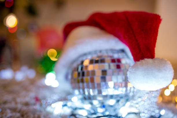 istock Christmas tree decorated with mirror disco ball. 1852881090