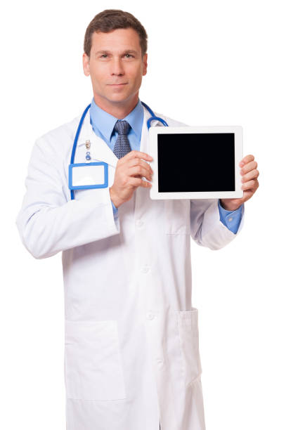 istock Doctor with Digital Tablet Isolated on White Background 185288957