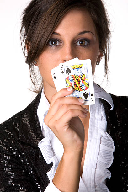 istock Woman blackjack dealer 185289361