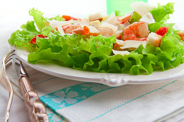 istock Caesar salad with grilled shrimp 185289798