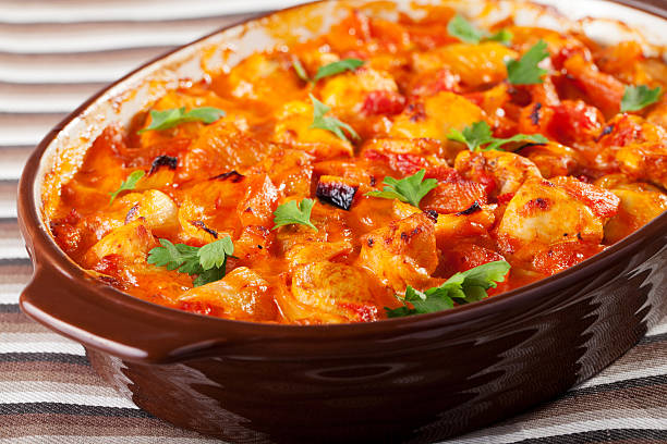 istock Casserole with chicken, potatos and tomatos 185290731