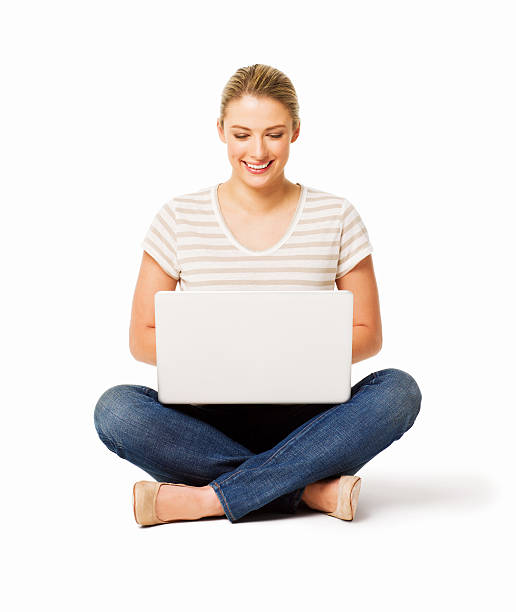 istock Woman on Laptop - Isolated 185290788