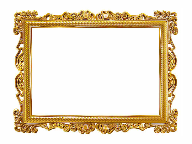 złota rama obrazu - picture frame classical style elegance rectangle zdjęcia i obrazy z banku zdjęć