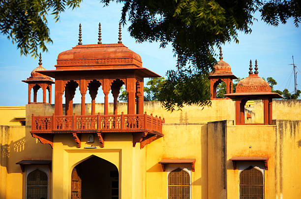 индийский дворец - jaipur amber fort column amber palace стоковые фото и изображения
