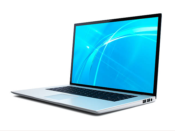 Laptop 45 degree Open Laptop 45 degree OpenScreen image also available in my portfolio. slanted stock pictures, royalty-free photos & images