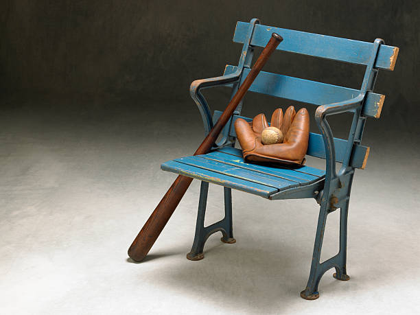 istock Old stadium seat with antique baseball items 185291696