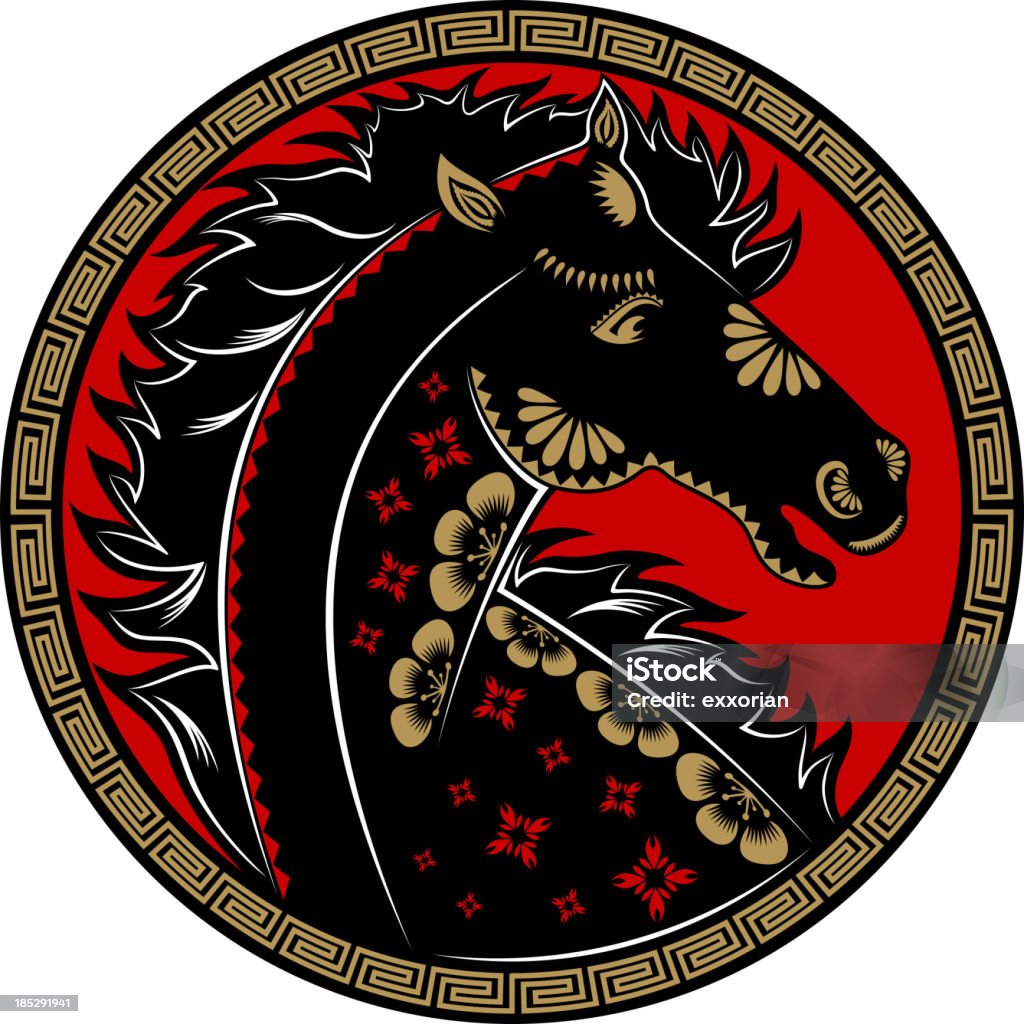 Year of the Horse Paper-cut Art Symbol Art for the Year of the Horse 2014. EPS10. Chinese Culture stock vector