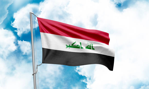 istock Iraq flag waving on sky background. 3D Rendering 1852923536