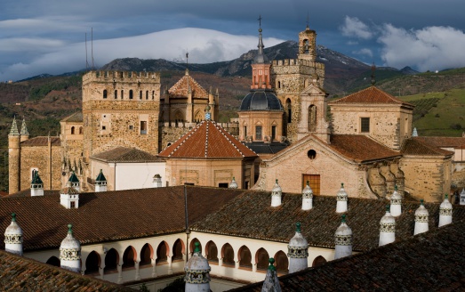 Royal Monastery of Santa Maria de Guadalupe. Caceres, Spain. UNESCO World Heritage Site. General View