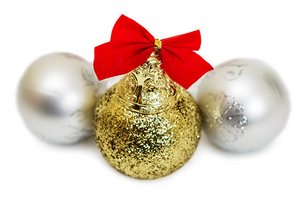 istock Three New Year's balls are isolated on a white background 185293743