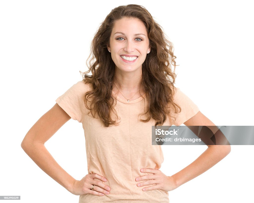 Glücklich lächelnde Junge Frau Posieren - Lizenzfrei Frauen Stock-Foto