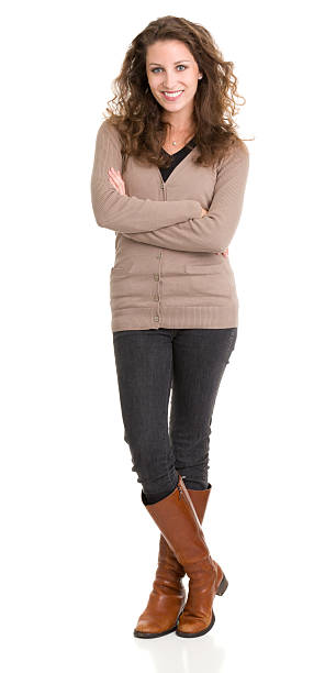 istock Happy Young Woman Standing Portrait 185295271