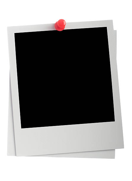 istock Two blank photographs with red push pin and paths 185295370