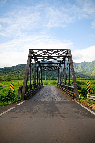 old stahl brücke - hanalei stock-fotos und bilder