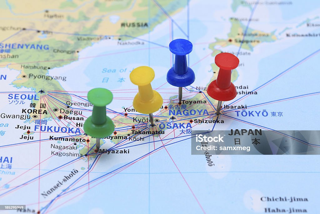 Map of Japan  Nuclear Power Station Stock Photo