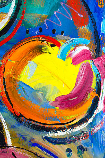 Painting detail expressistic fruit