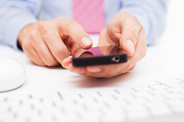 istock Businessman with smartphone 185296438